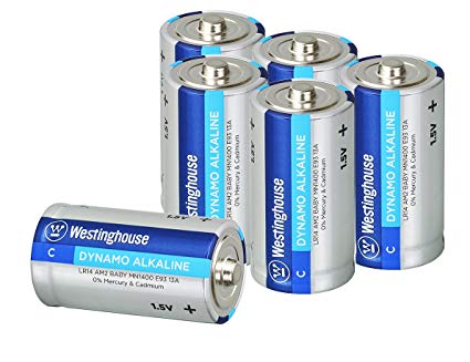 Westinghouse Alkaline Batteries, Size C Alkaline Battery, Primary Battery(C, 6 Counts)