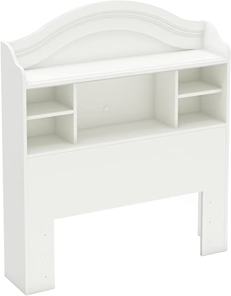 South Shore Furniture Savannah Twin Bookcase Headboard, Pure White