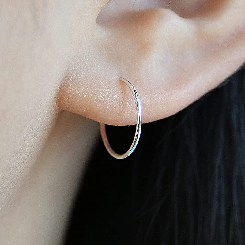 Small Silver Hoop Earrings for Women, Hypoallergenic Hoop Earrings