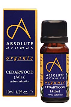 Absolute Aromas Organic Cedarwood Atlas Pure Essential Oil 10ml For Aromatherapy - Certified