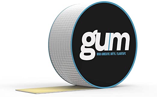 Gum Super Waterproof Butyl Rubber Aluminium Foil Tape - Repair Tape for Roof, Gutter - in or Outdoor Use Waterproof Tape for Plastic and Metal Repairs - 5m Length (50mm(W) x 5M(L))