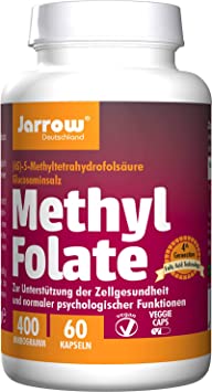 MethylFolate 400 µg, 60 Kapseln zur Versorgung mit Folat (Folsäure), wasserlösliche Form, optimal bioverfügbar, Jarrow Deutschland