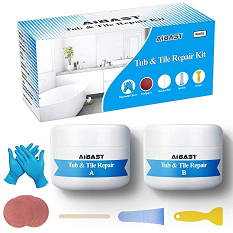Tub, Tile and Shower Repair Kit 3.5 oz for Sink, Shower, Countertop, bathtub Crack Porcelain Refinishing Kit