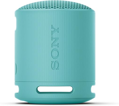 Sony SRS-XB100 Wireless Bluetooth Portable Lightweight Super-Compact Travel Speaker, Extra-Durable IP67 Waterproof & Dustproof, 16 Hour Battery, Versatile Strap, and Hands-Free Calling, Blue