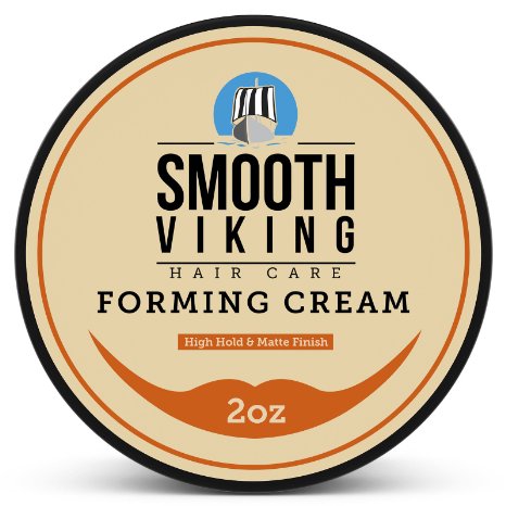 Forming Cream for Men - Hair Styling Cream for High Hold & Matte Finish - Best Pliable Formula for Modern, Classic & Slick Styles - Great for Short, Long & All Other Hair Types - 2 OZ - Smooth Viking