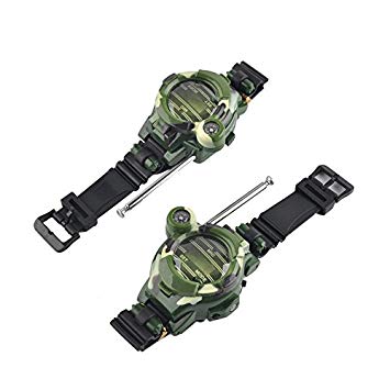 AUKMONT Kids Digital Wrist Watch Walkie Talkies Powered by Batteries (Include) 7 in 1 Long Range Walky Talky Children Toy Parent-Child Interaction Games Color Camouflage Gifts for Christmas