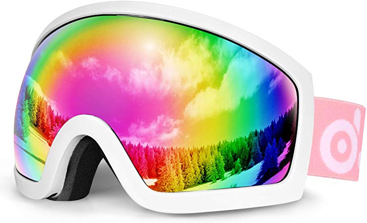 Odoland Snow Ski Goggles S2 Double Lens Anti-Fog Windproof UV400 Eyewear for Adult and Youth-Skiing, Snowboarding, Motorcycle Cycling and Snowmobile Winter Outdoor Sports Protective Glasses