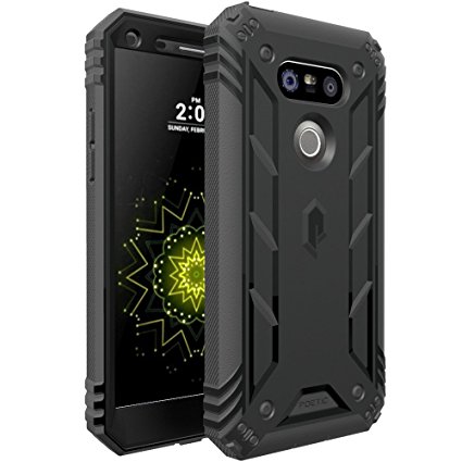 POETIC Revolution Series Rugged Hybrid Protective Case with Built-In Screen Protector for LG G5 - Black