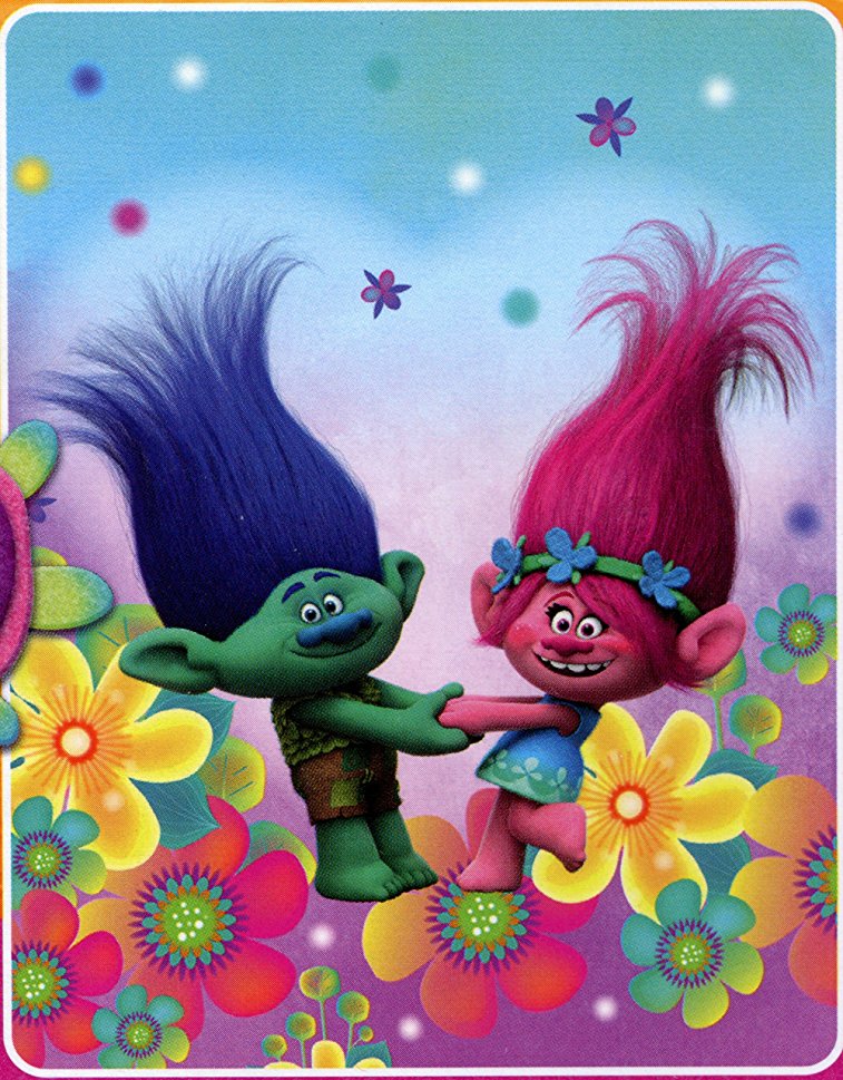 Dreamworks Trolls Fleece Throw Blanket - Soft, Warm and Comfortable (Forest Hope)