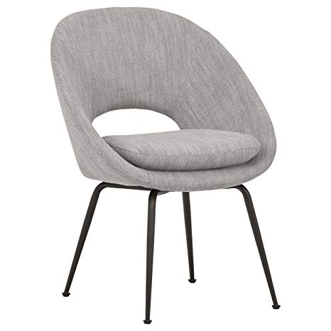 Rivet Modern Upholstered Orb Office Chair, 24.4" W, Light Grey