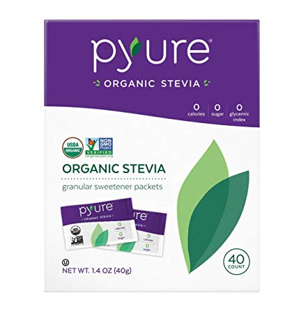 Organic Stevia Sweetener Packets, 0 Calorie, Sugar Substitute, 40 Count