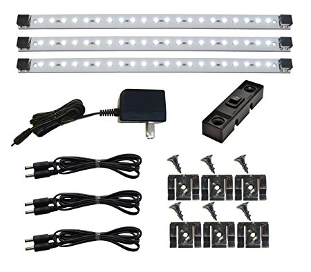 Inspired LED | Under Cabinet Lighting 21 LED Light Set - 3 Panels - Pro Series - Deluxe Kit - Cool White ( Inline Dimmer Optional see B00405DEEU )