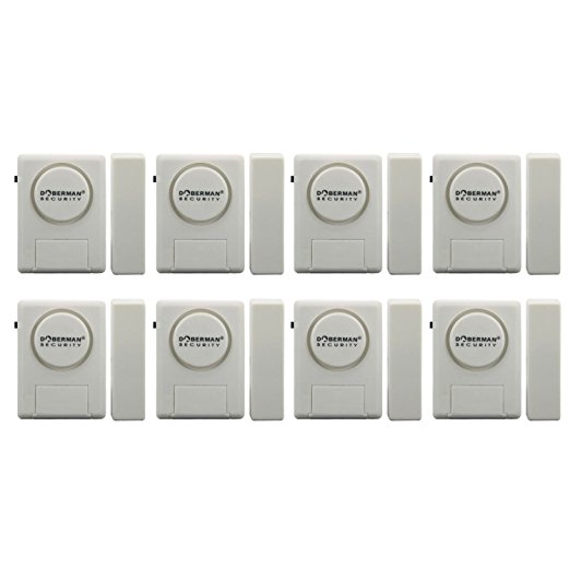 Doberman Security SE-0137-8PK Home Security Window/Door Alarm Kit, 8 Pack (White)