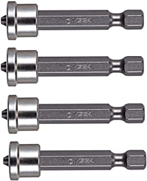 VEGA Phillips #2 Drywall Screw Setter 2" Bits. Professional Grade ¼ Inch Hex Shank Phillips #2 Drywall Indenter Power Bits. 150P2C-4 (Pack of 4)