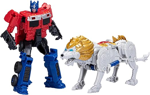 Transformers: Rise of The Beasts Movie, Beast Alliance, Beast Combiners 2-Pack Optimus Prime & Lionblade Toys, Ages 6 and Up, 5-inch