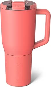 BrüMate Müv - 35oz 100% Leak Proof Insulated Coffee Mug with Handle & Lid - Stainless Steel Coffee Travel Mug - Double Walled Coffee Cup (Papaya)