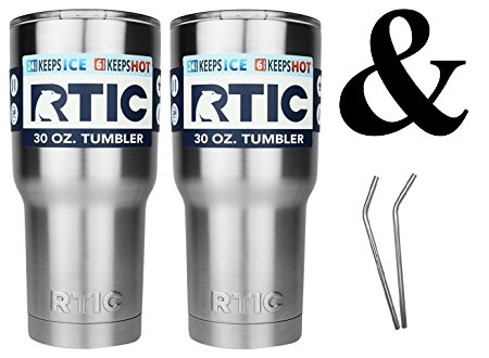 RTIC 30 oz. Tumbler (2 TUMBLERS Pack & 2 BONUS RTIC STRAWS)