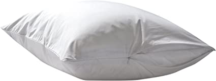 Sealy Stain Protection Pillow Protector - Breathable Soft Cotton - Zippered Pillow Cover Extends Pillow Life – Stain Release Finish – Machine Washable, Standard/Queen 20”x28”, White (Set of 2)