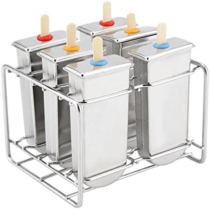 Stainless Steel Ice Popsicle Molds Kit Ice Pop Makers with Tray Industrial Home Kitchen DIY Ice Pop Mould Maker Tool(4# Round Head)