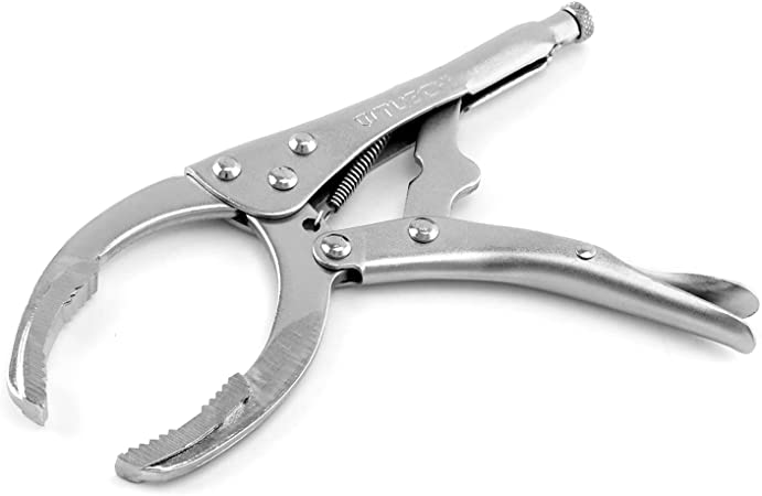 QWORK Oil Filter Wrench Pliers, 9 inch Locking Grip Steel Remover Wrench Tool