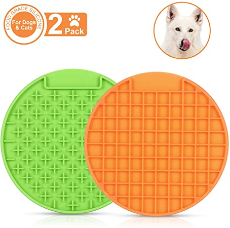 JASGOOD Pet Lick Mat, Slow Feeder Lick Mat-Boredom Distraction-Anxiety Relief Peanut Butter Lick Pad-Promote Health/Feeder for Fun Licking Mat for Dogs/Cats
