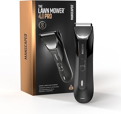 MANSCAPED® The Lawn Mower® 4.0 PRO - Groin & Body Hair Trimmer, Updated SkinSafe™ Trimmer Blade, Waterproof Wet/Dry Groomer, USB-C & Wireless Charging Compatible, Men’s Ball Shaver with Travel Lock