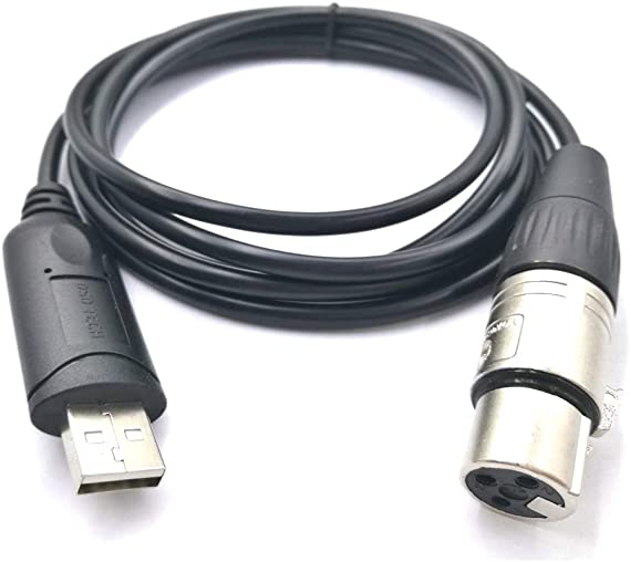 DSD TECH USB to DMX RS485 Adapter with FTDI Chip for Lighting Equipment Controller Cable - 5.9FT