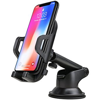 Car Phone Mount, DOSNTO Universal Car Mount Holder With One-Touch Design & Washable Strong Durable Phone Car Holder For iPhone X/8/7/6S Plus/6S/5S, Samsung Galaxy s9/S8 Edge/S7/S6/Note 5, Google phone