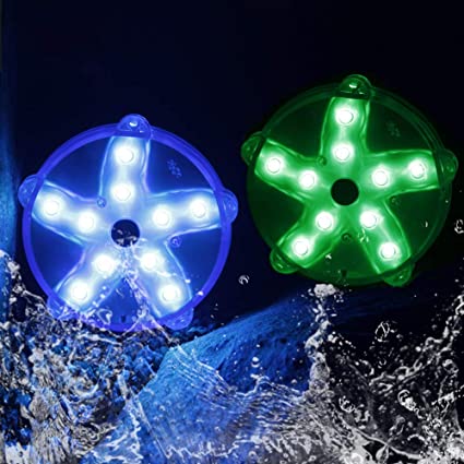 Blufree 3.3" LED Floating Pool Lights for Bathtub Fountain Hot Tub, IP68 Waterproof Color Changing Pond Light Magnetic LED Lights Decor Home Party Vase Wedding Christmas Halloween Starfish Lamp(2 pcs)