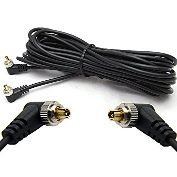 DSLRKIT 5M 16ft Male to Male M-M FLASH PC Sync Cable Cord with Screw Lock