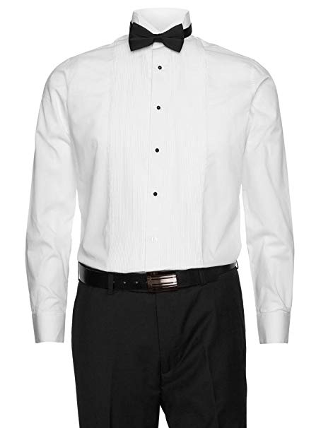 Gentlemens Collection Mens Tuxedo Shirts Poly/Cotton Free Bow Tie On Selected Styles