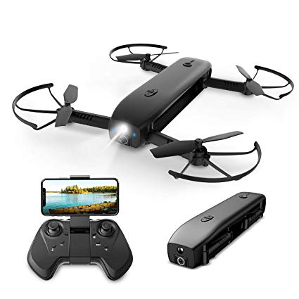 Holy Stone FPV Drone with Camera 1080P HD Foldable Drones for Adults with Optical Flow Positioning, RC Quadcopter with Handheld Camera Mode, Portable Charger Function, Modular Battery,8G TF Card,HS161