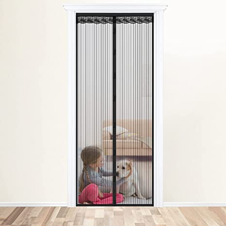 Magnetic Screen Door, Automatically Close Full Frame Door Curtain, Bug Fly and Mosquito Net with Durable Heavy-Duty Mesh, Kid & Pet Dog Friendly, Fits Doors up to 39 x 83 Inches