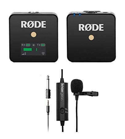 Rode Microphones Wireless Go Compact Transmitter/Receiver Wireless Solution with Knox Gear Clip-On Lavalier Microphone (2 Items)