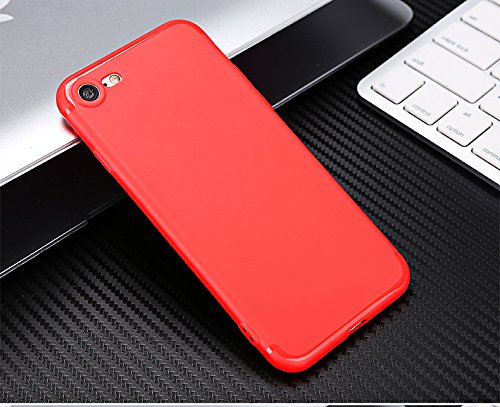 iPhone 7 Case, YOYOFOX Matte Finish Soft TPU Slim Fit Protective Back Case for Apple iPhone 7 (Red)