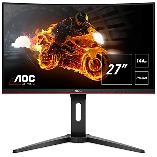 AOC C27G1 27"Class LED Gaming Monitor 1920x1080, FreeSync, 144hz, 1ms, VA 1800R Curved Panel, HA, VGA, (2) HDMI, DP