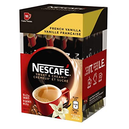 Nescafé Sweet and Creamy French Vanilla Sachets 18x22g (Pack of 6, 108 Cups)