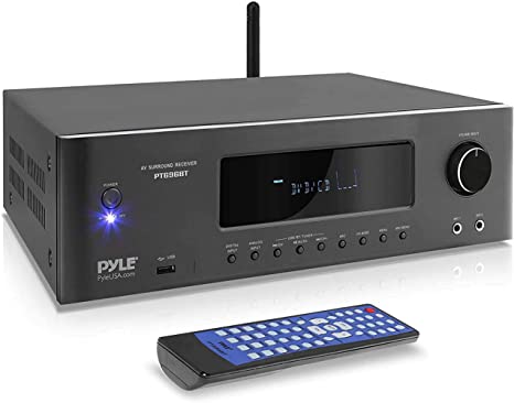 1000W Bluetooth Home Theater Receiver - 5.2-Ch Surround Sound Stereo Amplifier System with 4K Ultra HD, 3D Video & Blu-Ray Video Pass-Through Supports, MP3/USB/AM/FM Radio - Pyle PT696BT