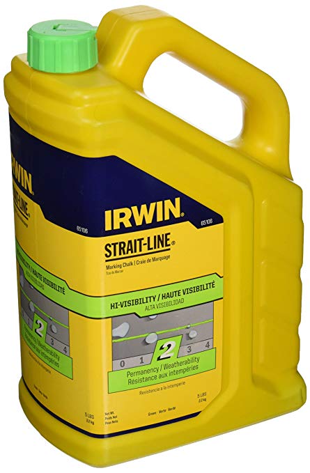 IRWIN Tools STRAIT-LINE Standard Marking Chalk, 5-pound, Fluorescent Green (65106)