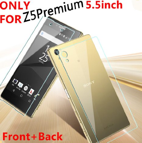 For Z5 Premium 5.5inch,DAYJOY Premium Tempered Glass Screen Protector film Cover 9H Hardness knife proof Water and Oil proof for SONY XPERIA Z5 Premium (1PC FRONT 1 PC BACK)