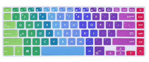 Colorful Keyboard Cover Compatible ASUS VivoBook F510UA F510UF / ASUS VivoBook S 15.6" / ASUS VivoBook S510UA S510UN S510UQ 15.6" / ASUS ZenBook Pro UX550VE UX580 15.6 inch Laptop, Rainbow