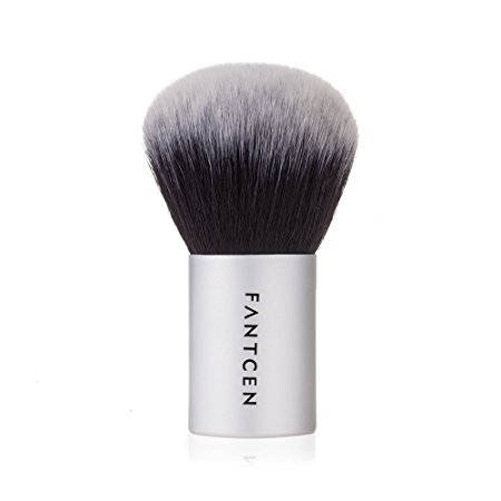 FANTCEN Face Brush Kabuki Bronzer Brush Makeup Brush Oval Brushes for Cream Powder Blusher Contouring Highlighting Silver