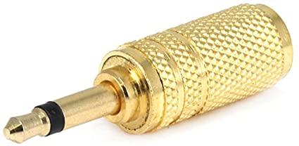 Monoprice 107158 3.5mm Mono Plug to 3.5mm Stereo Jack Adaptor, Gold Plated