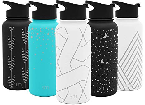 Simple Modern Summit Water Bottle   Extra Lid - Wide Mouth Vacuum Insulated 18/8 Stainless Steel Powder Coated