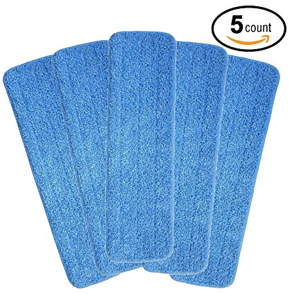 GARYOB Microfiber Spray Mop Replacement Heads Re-Up Compatible With Bona Floor Care System (5 Pack)