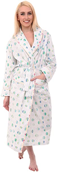 Alexander Del Rossa Women's Lightweight Cotton Kimono Robe, Cozy Summer Bathrobe for Her