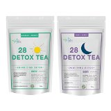 Detox and Weight Loss Tea Combo 2 Packs Morning and Night - 28 Days Herbal Body Cleanse and Natural Weight Loss Diet Tea with Powerful Garcinia Cambogia - FREE MEAL PLAN  by Afterglow Teas