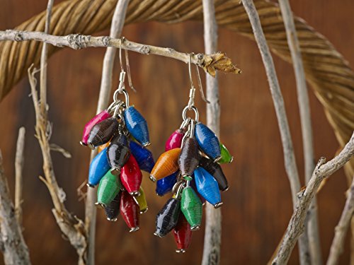 Fair Trade Musana Earrings - Multicolored- BeadforLife Paper Jewelry from Uganda