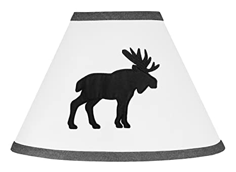 Black and White Woodland Moose Lamp Shade for Rustic Patch Collection by Sweet Jojo Designs