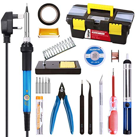 TABIGER Soldering Iron Kit Upgraded 21-in-1 Welding Equipment DIY Tools for Variously Repaired Usage Portable Home Work Soldering Accessories Set with Case